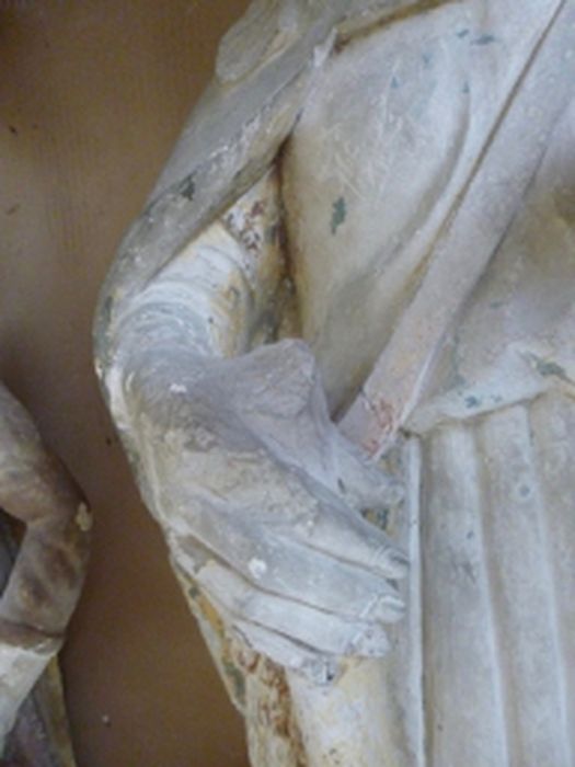 statue (statuette) : Saint Jacques, détail