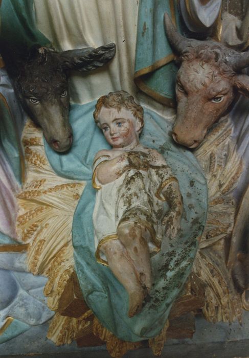 Groupe sculpté : Nativité (la), détail