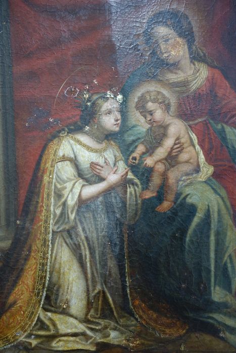 tableau : Mariage mystique de sainte Catherine, vue partielle