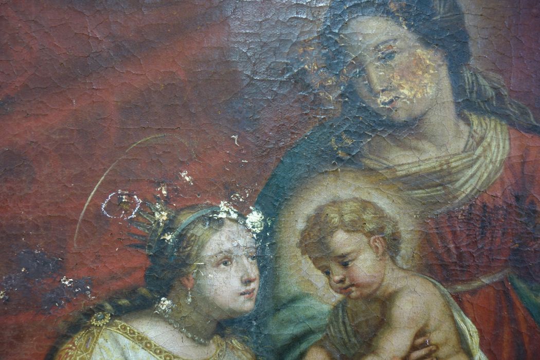 tableau : Mariage mystique de sainte Catherine, vue partielle