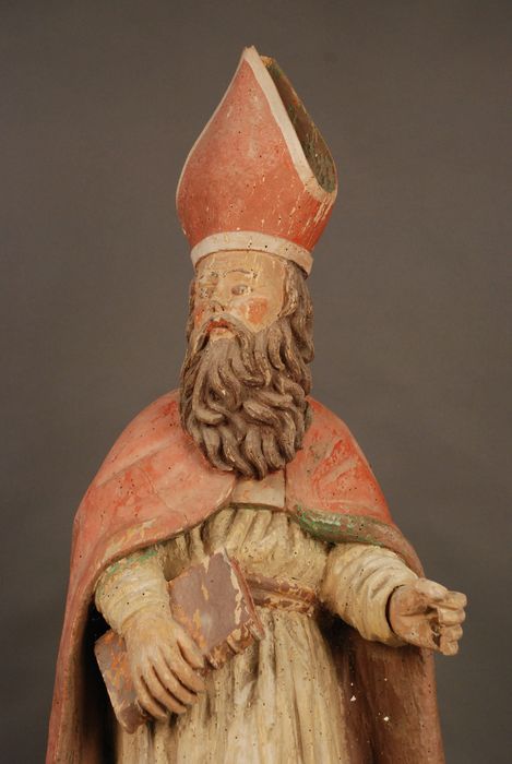 statue (statuette) : Saint évêque, vue partielle - © Ministère de la Culture (France), Médiathèque du patrimoine et de la photographie (département de la documentation), tous droits réservés