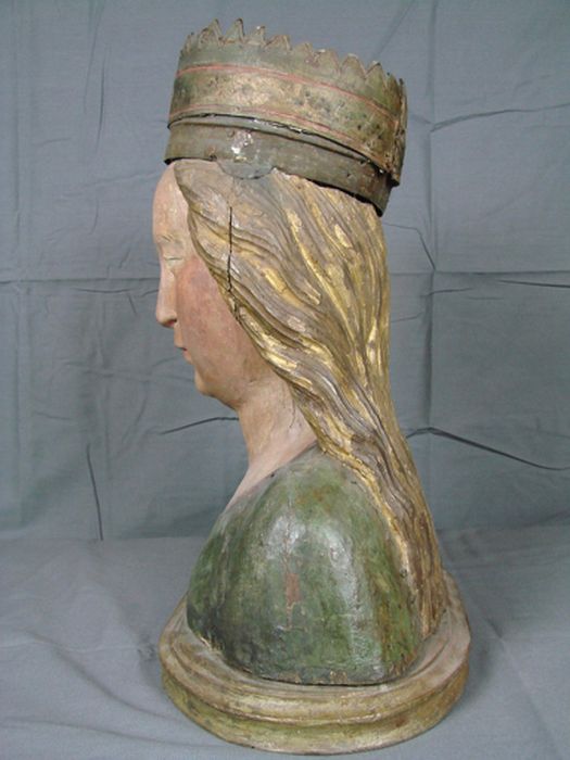 buste-reliquaire de saint Catherine de Sienne, profil gauche, vue générale