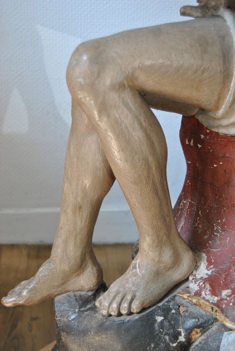groupe sculpté : Vierge de pitié, détail