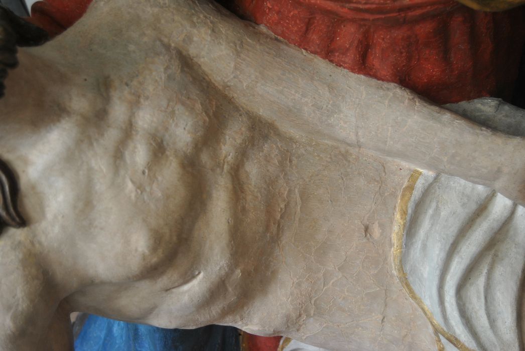 groupe sculpté : Vierge de pitié, détail