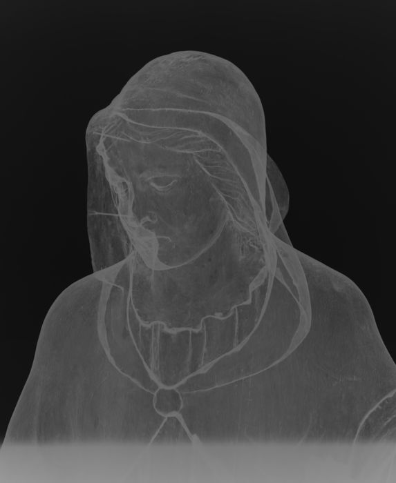 groupe sculpté : Vierge de pitié, détail