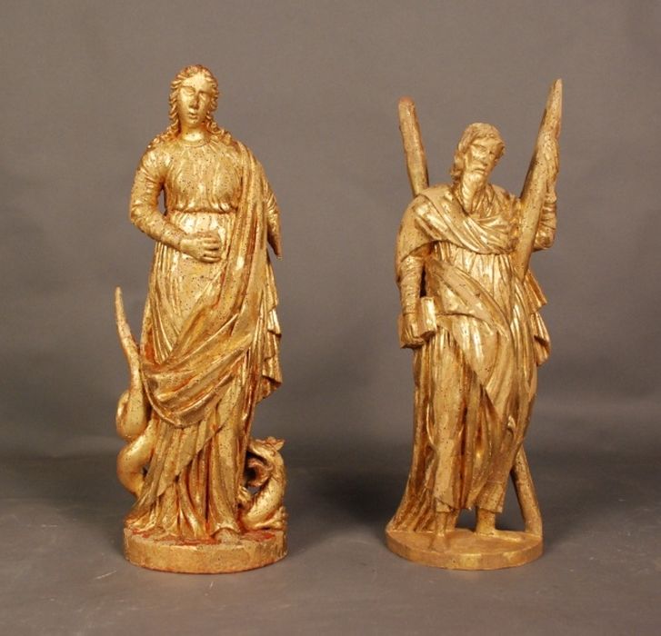 statuettes : Saint André, sainte Marguerite