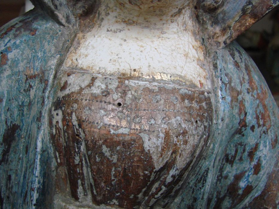 statue : Vierge à l'Enfant, détail
