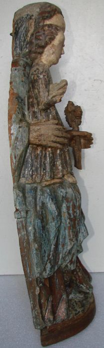 statue : Vierge à l'Enfant, profil droit, vue générale