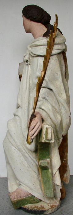 statue : Sainte Catherine, profil droit, vue générale