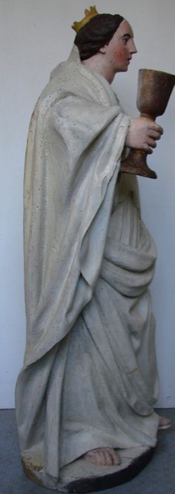 statue : Sainte Foy, profil droit, vue générale