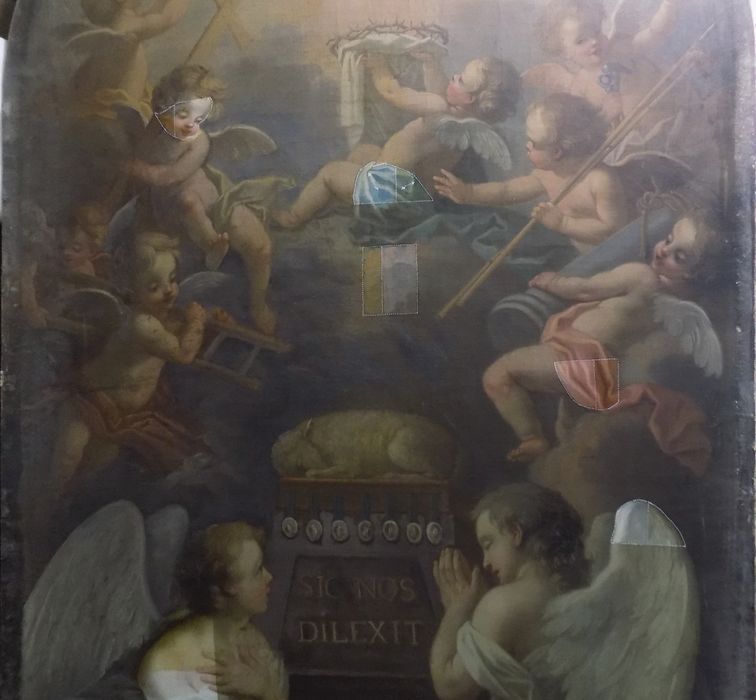 tableau : Adoration du Sacré-Coeur (l'), vue partielle