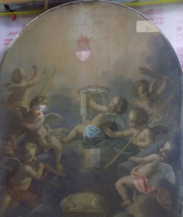 tableau : Adoration du Sacré-Coeur (l'), vue partielle