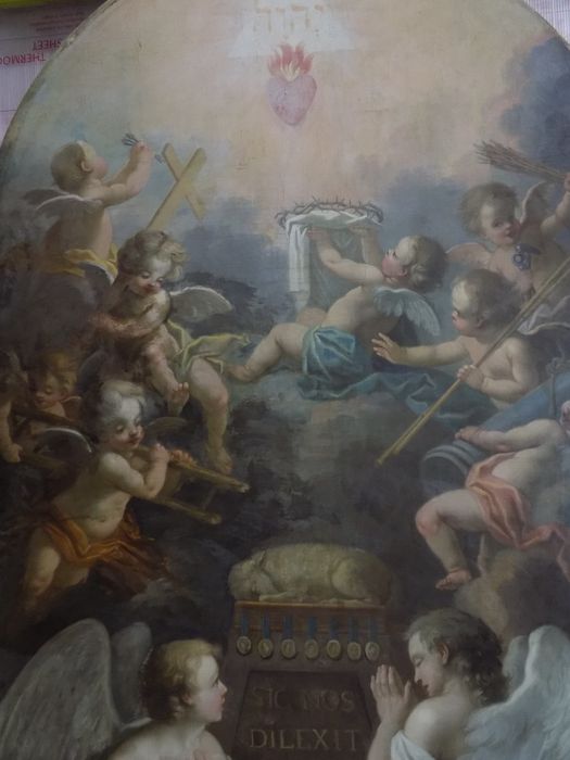 tableau : Adoration du Sacré-Coeur (l'), vue partielle