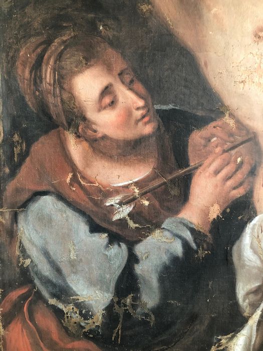 tableau : Saint Sébastien soigné par Irène, détail