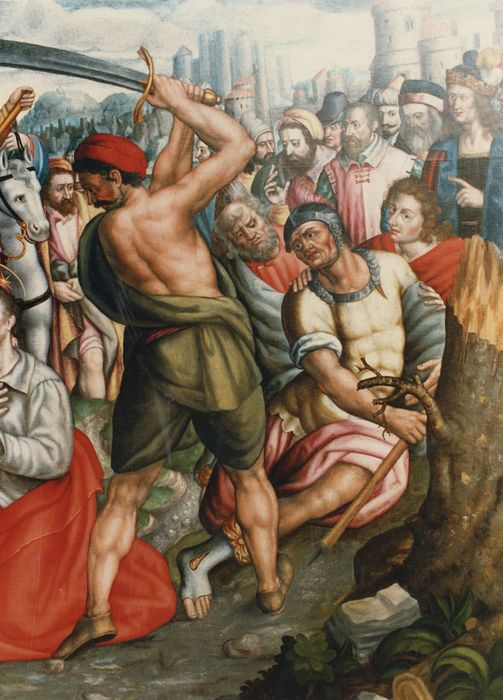 tableau : Décollation d'un martyr, détail