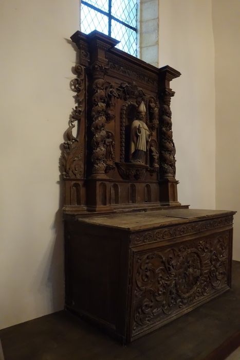 autel, retable Saint-Eloi, statue : Saint Eloi