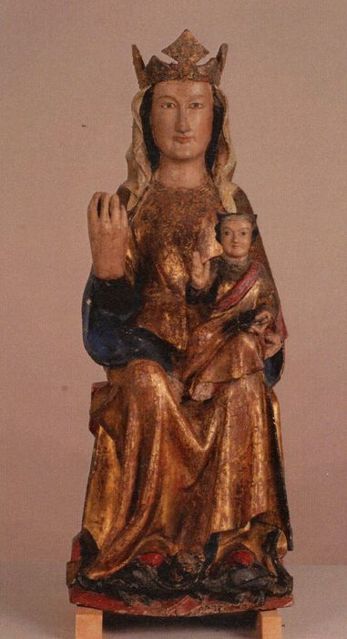 statue dite Vierge aux dragons : Vierge à l'Enfant assise (photocopie numérisée)