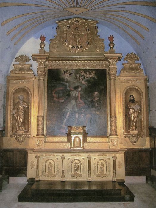 retable du maître-autel, tableau : Saint Pierre visité par l'ange (photocopie numérisée) - © Ministère de la Culture (France), Médiathèque du patrimoine et de la photographie (département de la documentation), tous droits réservés 