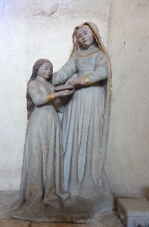 Groupe sculpté : Éducation de la Vierge