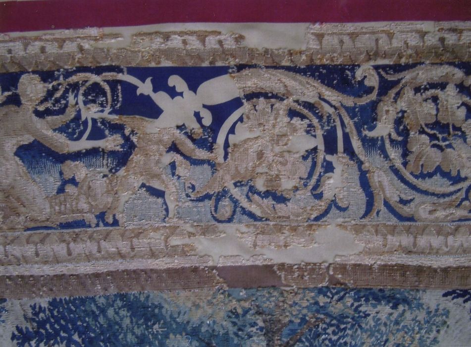 pièce murale : Moïse devant pharaon, détail de la reprise des lacunes