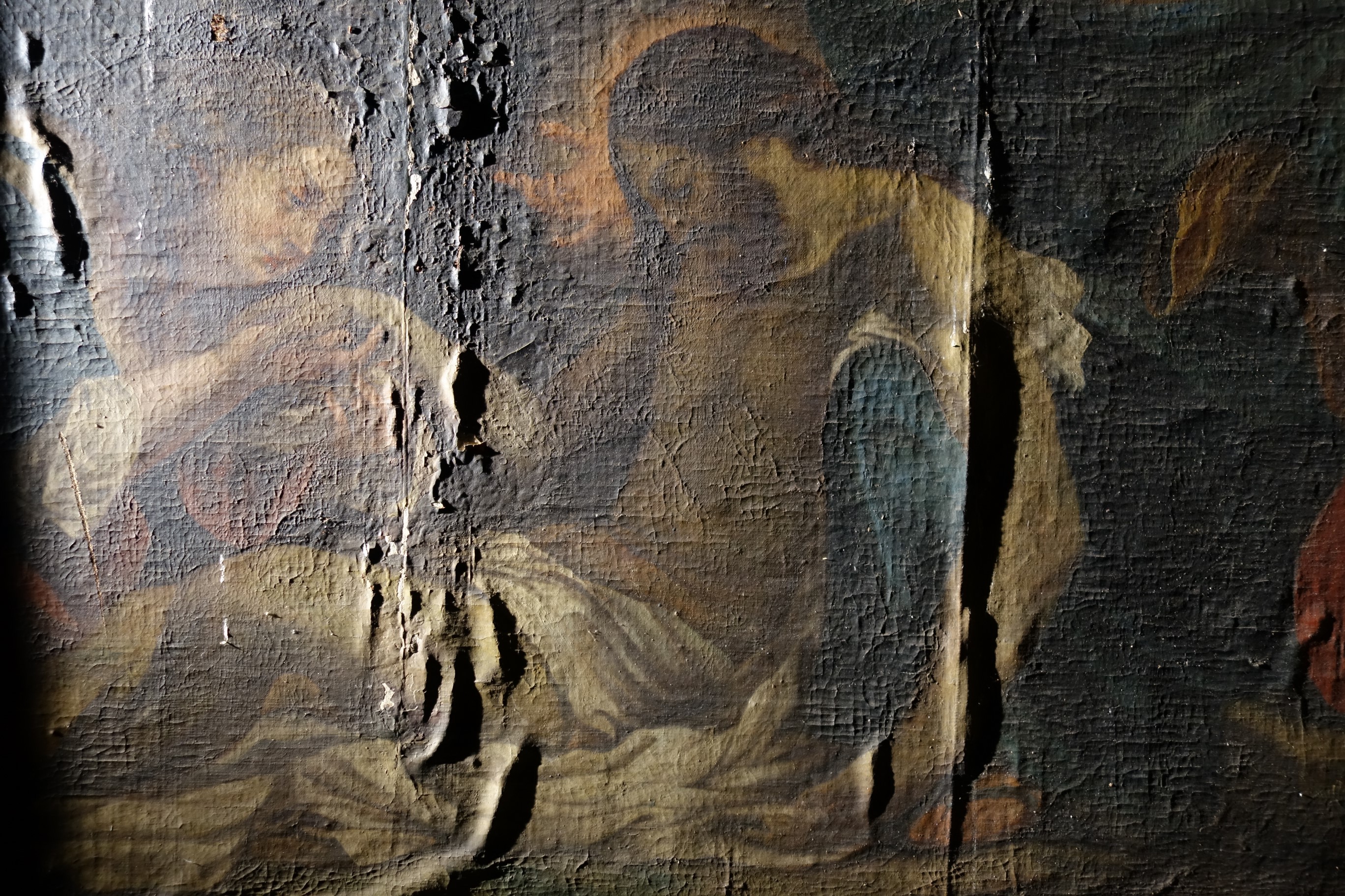 tableau : Déploration sur le Christ mort, vue partielle