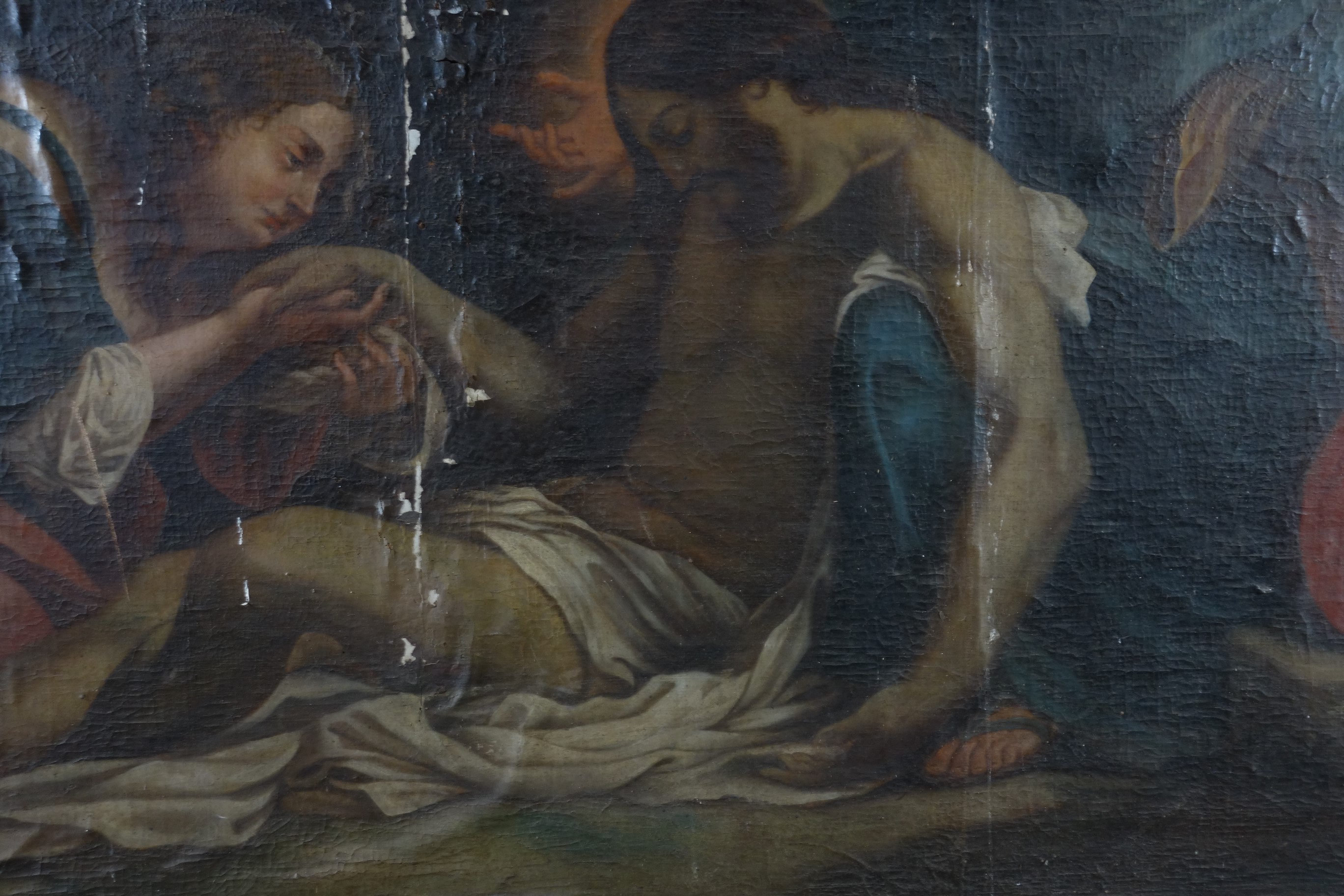tableau : Déploration sur le Christ mort, vue partielle