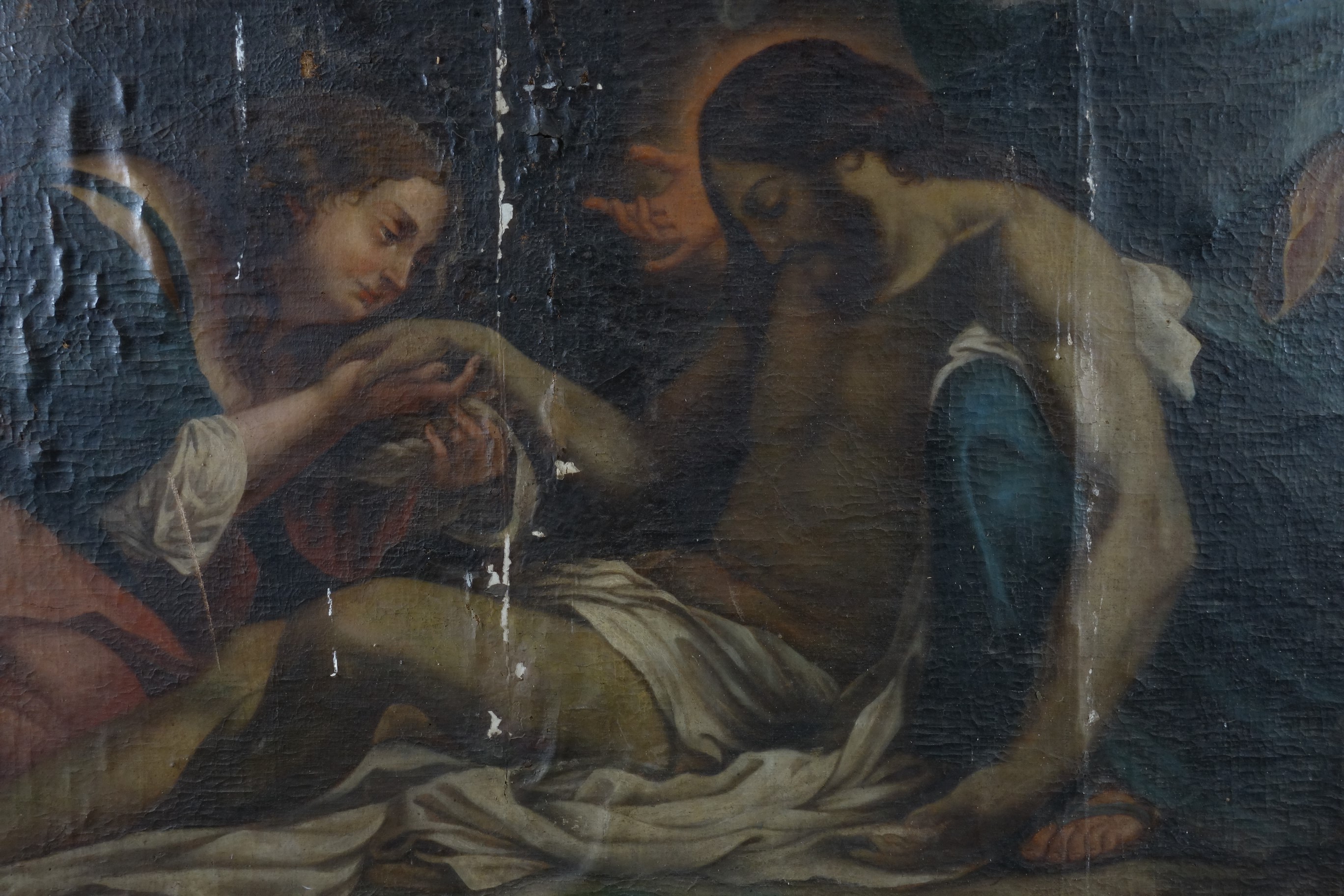 tableau : Déploration sur le Christ mort, vue partielle