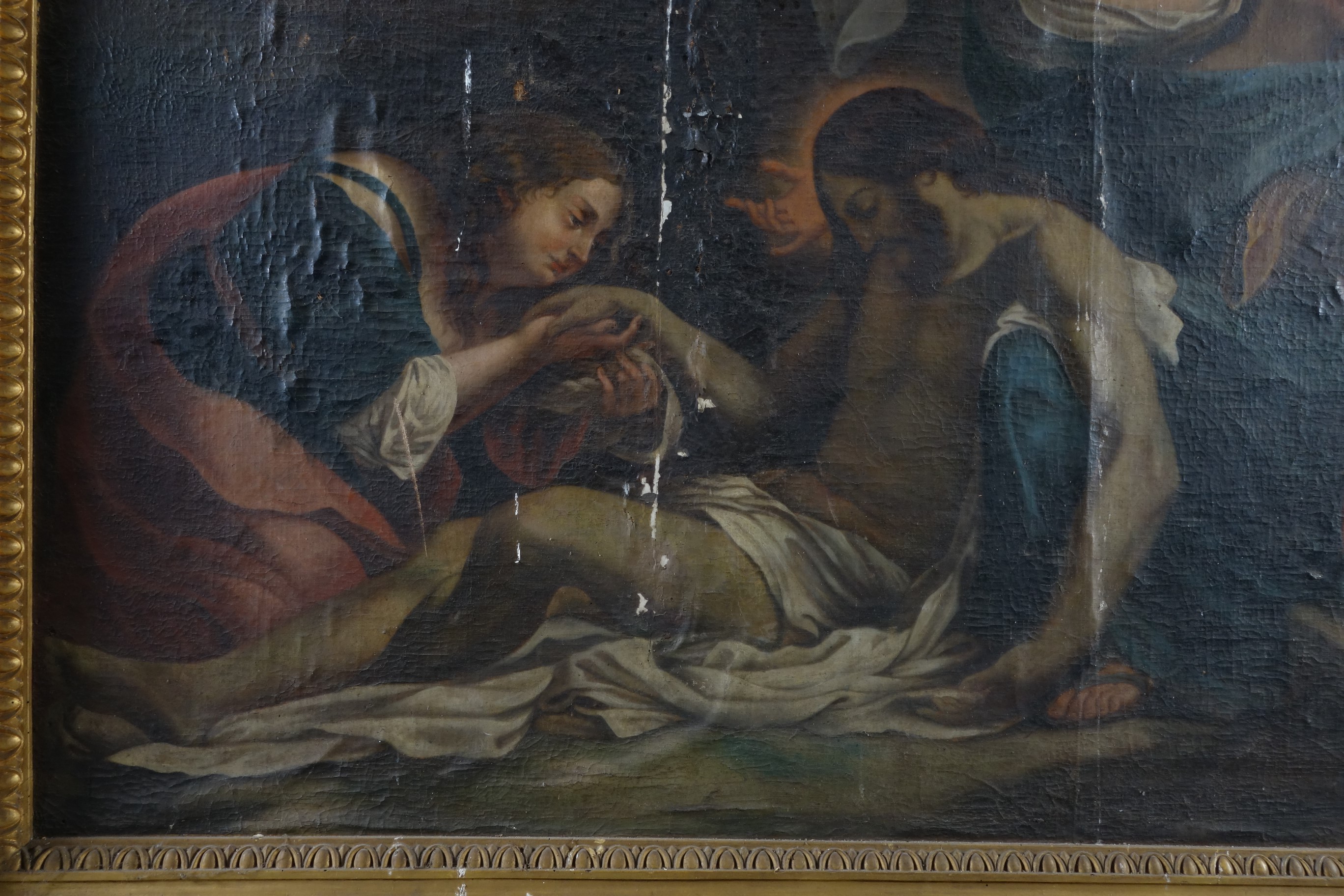 tableau : Déploration sur le Christ mort, vue partielle