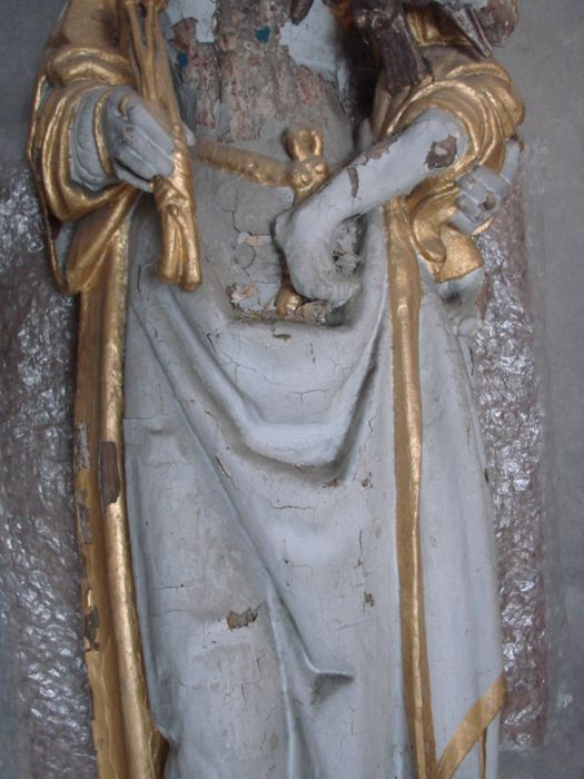 statue : Vierge à l'Enfant, détail