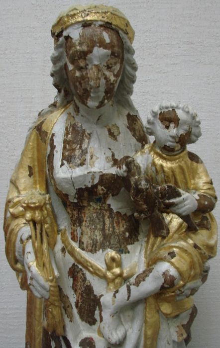 statue : Vierge à l'Enfant, vue partielle