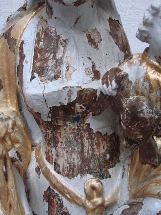 statue : Vierge à l'Enfant, détail