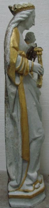 statue : Vierge à l'Enfant, profil droit