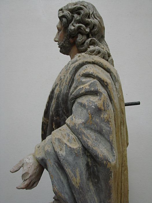statue : Saint Roch, profil gauche, vue partielle