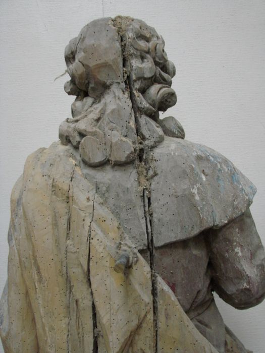 statue : Saint Roch, revers, vue partielle