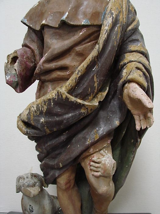 statue : Saint Roch, détail