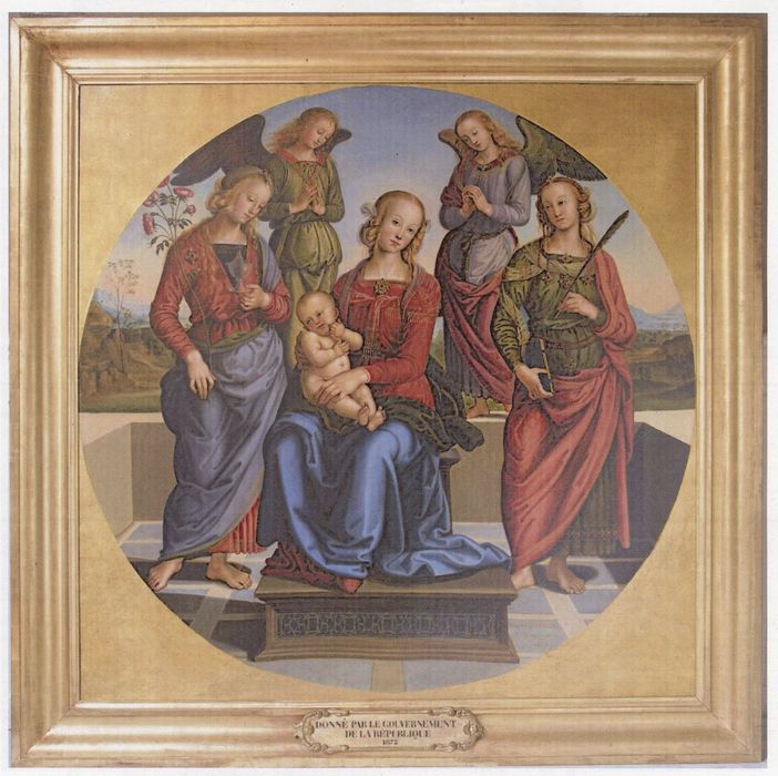 tableau : Vierge à l'Enfant entourée de saintes et d'anges (photocopie numérisée)