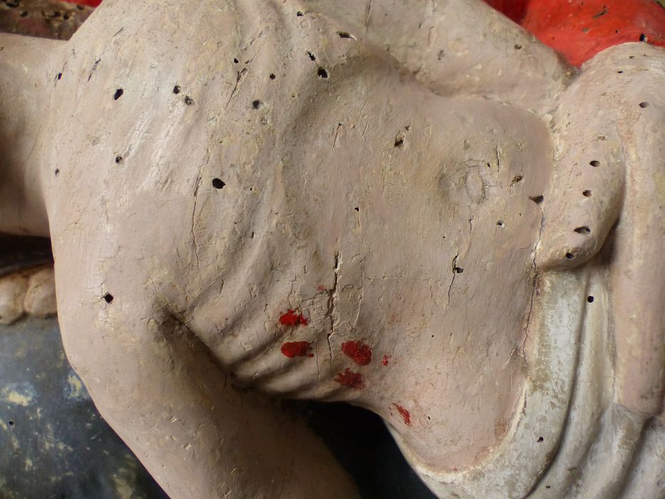groupe sculpté : Vierge de Pitié, détail
