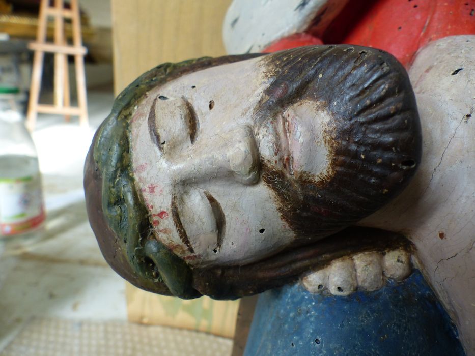 groupe sculpté : Vierge de Pitié, détail