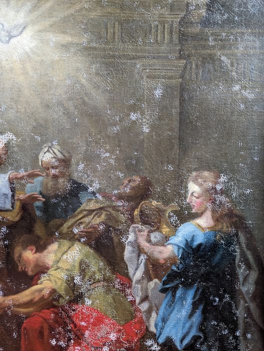 tableau : Ananie imposant les mains à Saint Paul, vue partielle