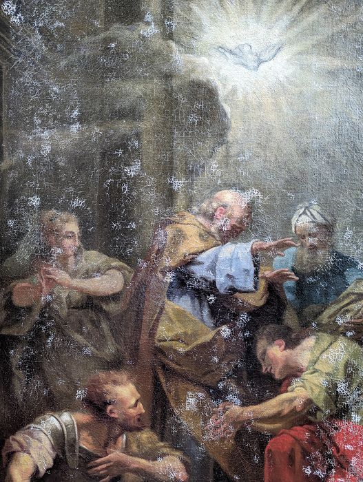 tableau : Ananie imposant les mains à Saint Paul, vue partielle