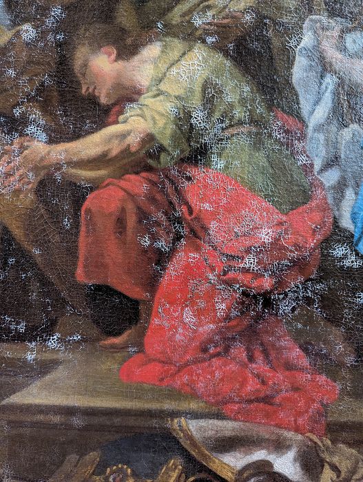 tableau : Ananie imposant les mains à Saint Paul, détail