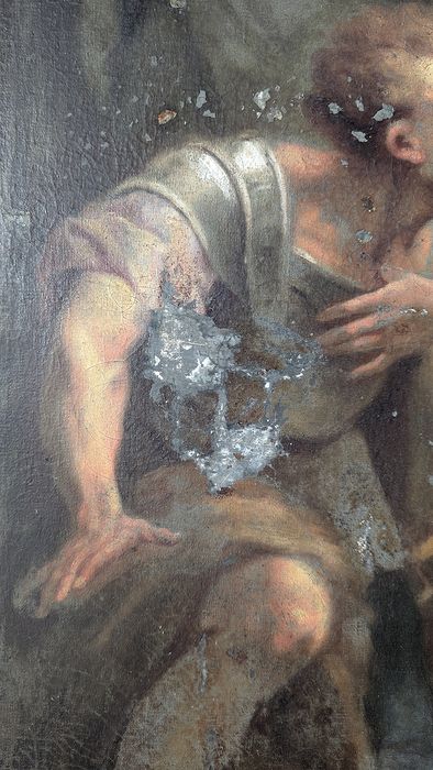 tableau : Ananie imposant les mains à Saint Paul, détail