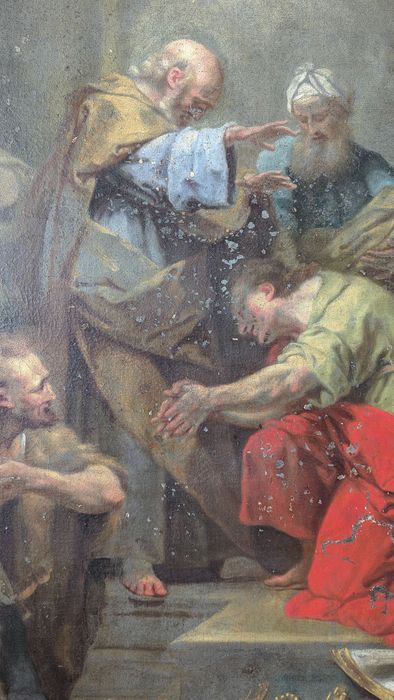 tableau : Ananie imposant les mains à Saint Paul, vue partielle
