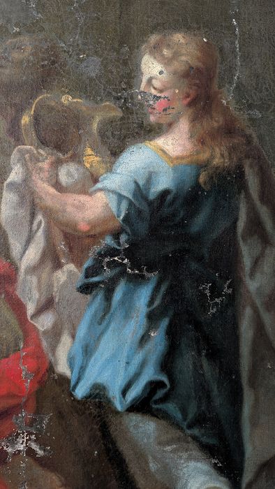 tableau : Ananie imposant les mains à Saint Paul, vue partielle
