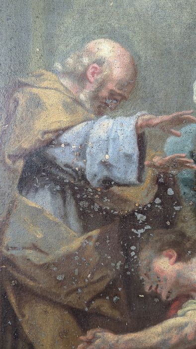 tableau : Ananie imposant les mains à Saint Paul, vue partielle