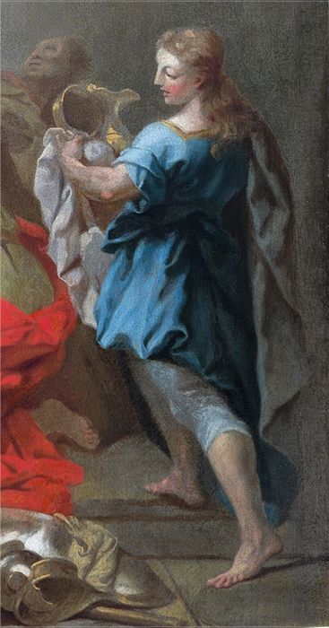 tableau : Ananie imposant les mains à Saint Paul, vue partielle