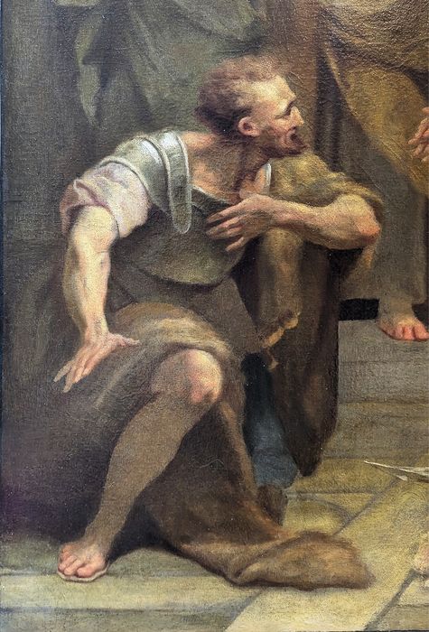 tableau : Ananie imposant les mains à Saint Paul, vue partielle