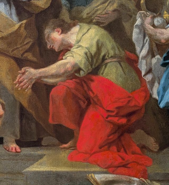 tableau : Ananie imposant les mains à Saint Paul, vue partielle