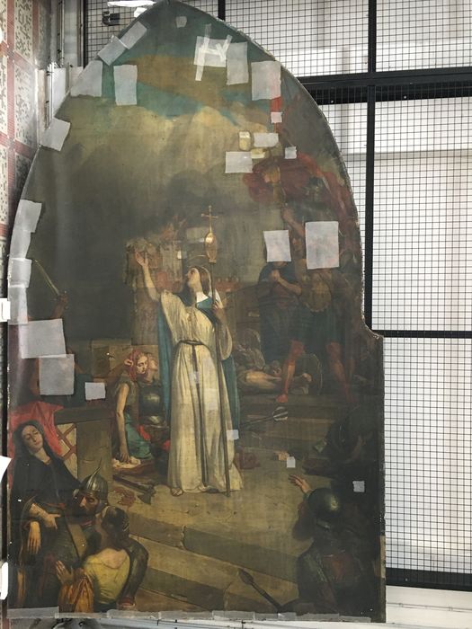 tableau : Sainte Geneviève soutient le courage des habitants de Paris