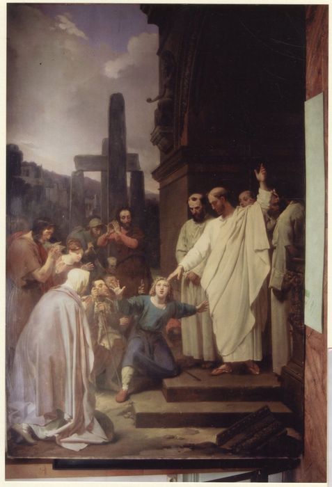 tableau : saint Clair guérissant l'aveugle